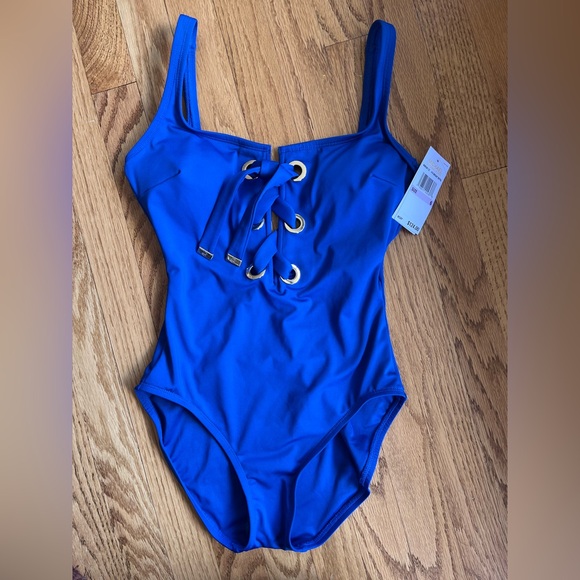 NWT - Michael Kors Royal Blue One Piece Swimsuit Size 6 - Picture 1 of 11